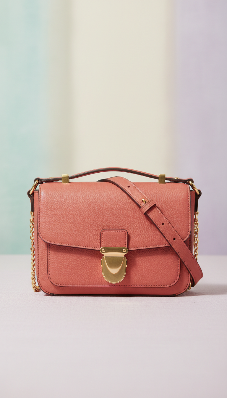 Coral Rose Crossbody With Gold Hardware