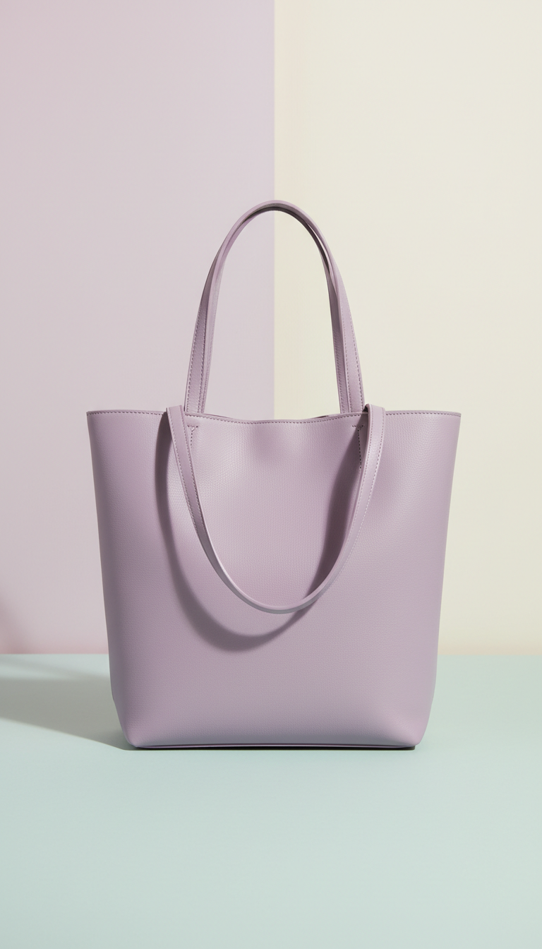 Lilac Vegan Leather Tote Bag